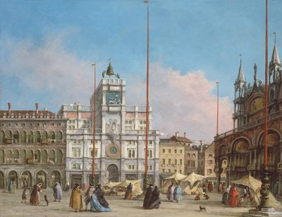 Piazza di San Marco mirando hacia la torre del reloj de Francesco Guardi